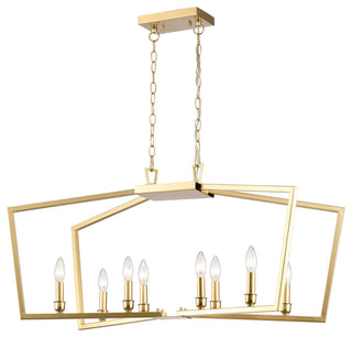 Verna 8-Light Gold Metal Frame Candle Chandelier