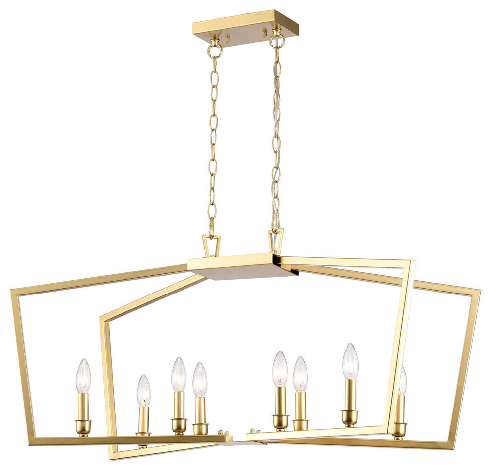 Verna 8-Light Gold Metal Frame Candle Chandelier