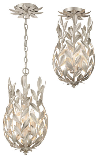 Crystorama Lighting Group 563_CEILING Broche 3 Light 10"W - Antique Silver