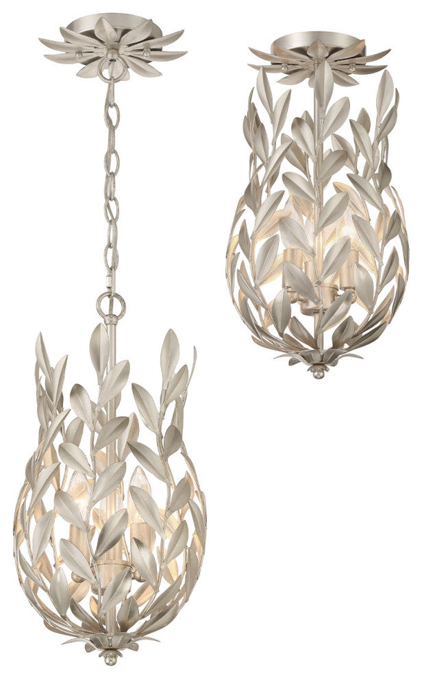 Crystorama Lighting Group 563_CEILING Broche 3 Light 10"W - Antique Silver