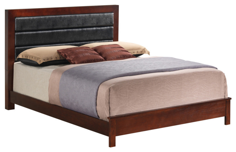 Burlington Upholstered King Panel Bed, Cherry