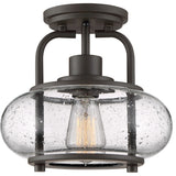 Quoizel TRG1710OZ One Light Semi Flush Mount, Old Bronze Finish