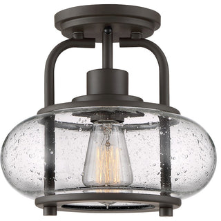 Quoizel TRG1710OZ One Light Semi Flush Mount, Old Bronze Finish