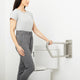 30" Swing-Up Bathroom Handicap Grab Bar, Satin Stainless