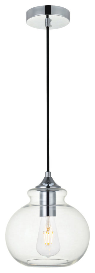 Elegant Lighting LD2245 Destry 8"W Mini Pendant - Black / Clear