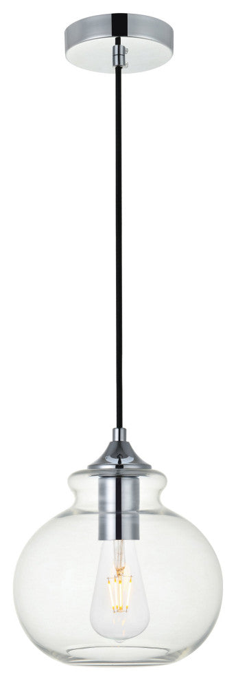 Elegant Lighting LD2245 Destry 8"W Mini Pendant - Black / Clear