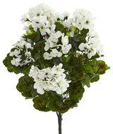 Geranium Artificial Bush, UV Resistant, Set of 3, Indoor/Outdoor