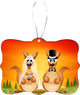 Kangaroos in Love Wedding Design Rectangle Christmas Tree Ornament