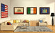 Israel Country Textured Flag Print With Brown Gold Frame, 23"X33"