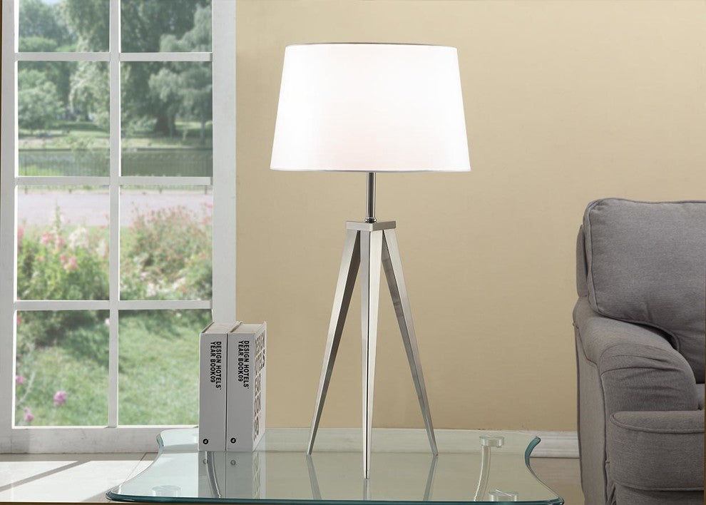 Artiva Hollywood 30" Brushed Steel Tripod Table Lamp