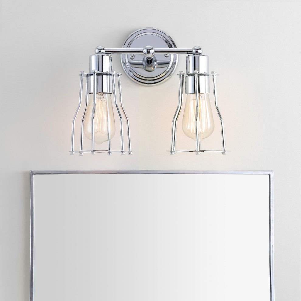 Evelyn Metal Vanity Light, Chrome, 2-Light