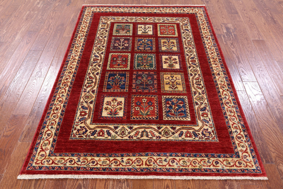 Persian Garden Design Handmade Rug 4' 10" X 6' 7" Q10661