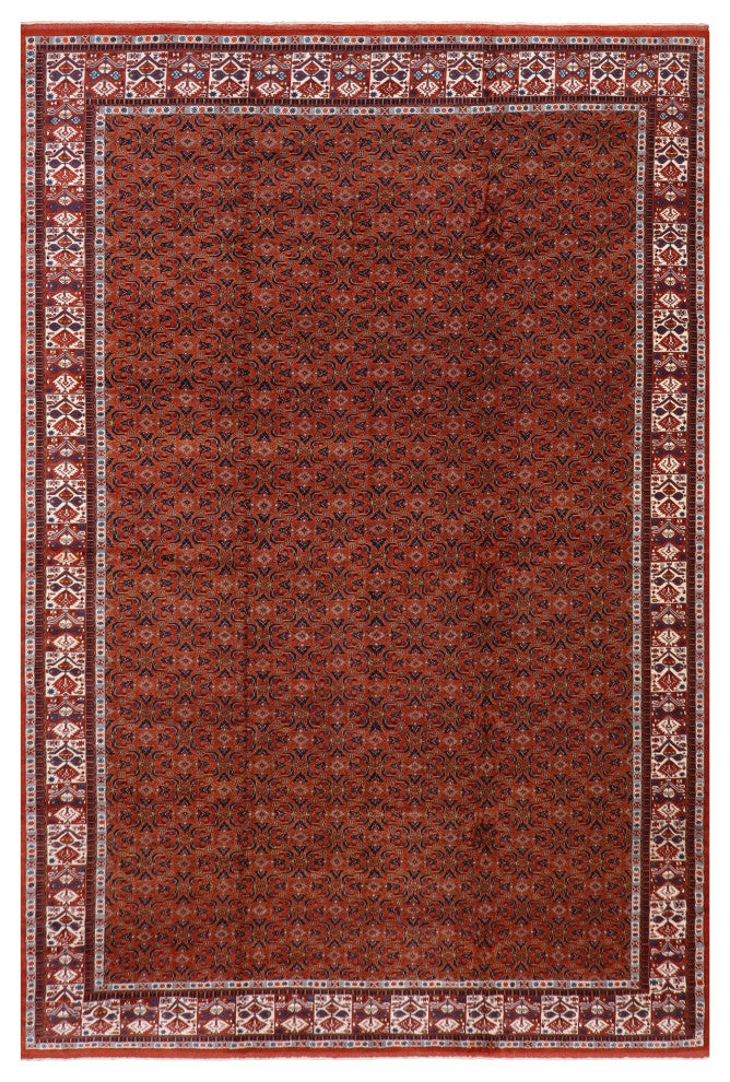15' 8" X 25' 5" Fine Persian Bijar Handmade Wool On Wool Rug Q9443