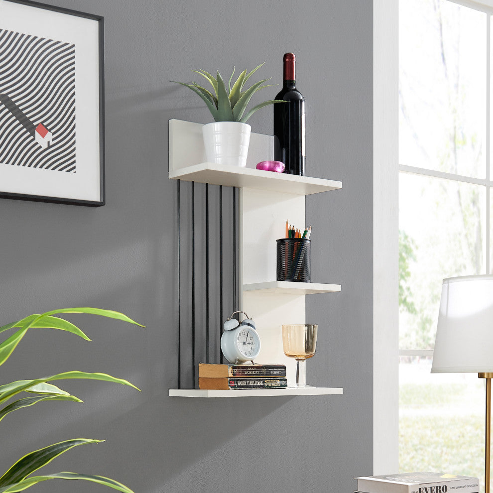 Danya B. Seville Dynamic Utility Ledge Wall Shelf, White