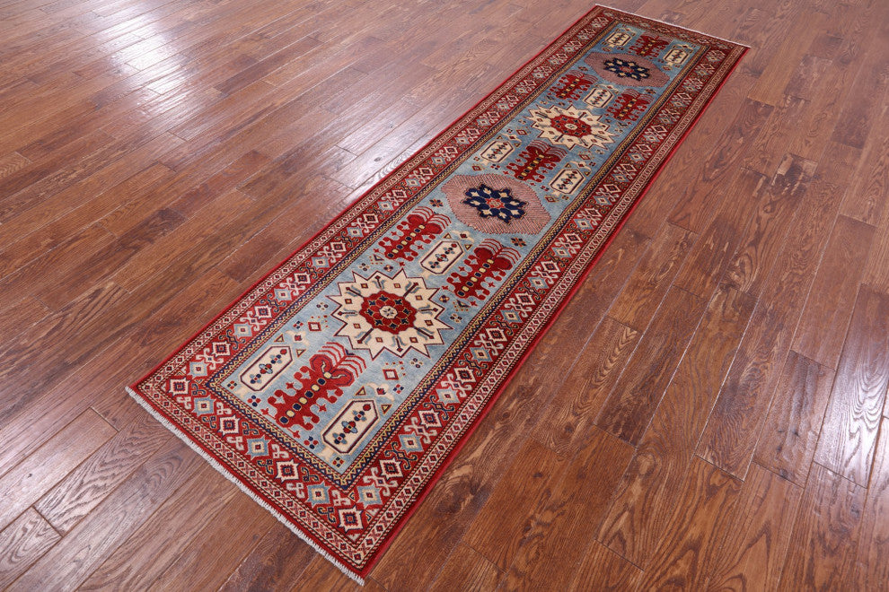 Runner Super Kazak Handmade Rug 2' 9" X 10' 1" Q10646
