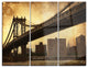 "Dark Manhattan Bridge" Photo Metal Wall Art, 3 Panels, 36"x28"