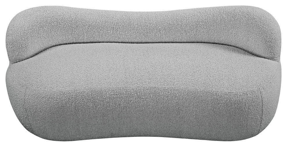 Flair Boucle Fabric Upholstered Bench, Grey