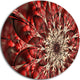 Red Symmetrical Flowers Pattern, Floral Round Wall Art, 11"