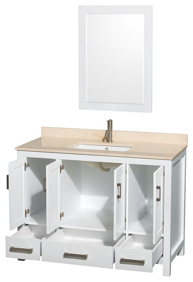 Wyndham WCS141448SWHIVUNSM24 48 Inch Single Bathroom Vanity in White