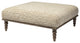 42" Cream and Brown Upholstered Cotton Blend Bench