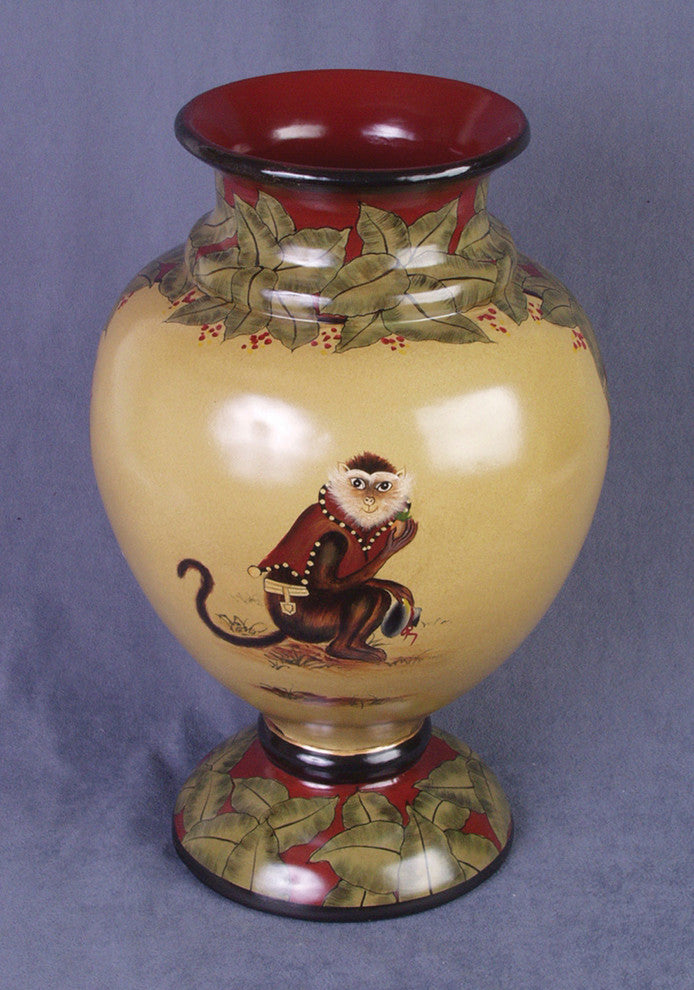 8 Inch Tall Monkey Vase Hand Painted