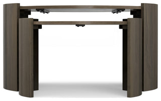 Robin Solid Mango Wood 2 Piece Nesting Table, Ash Grey