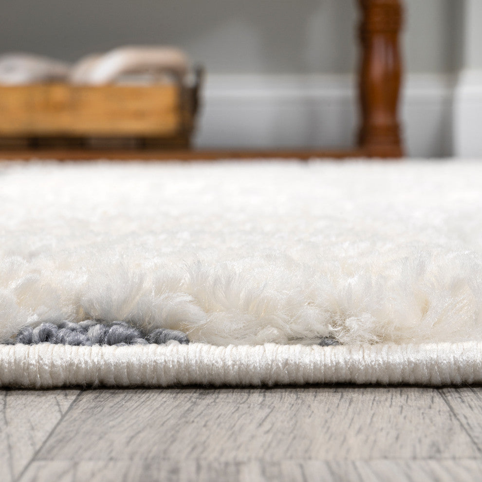 Pia Moroccan Trellis Plush Carved Multi/Cream 2'x8' Runner Rug
