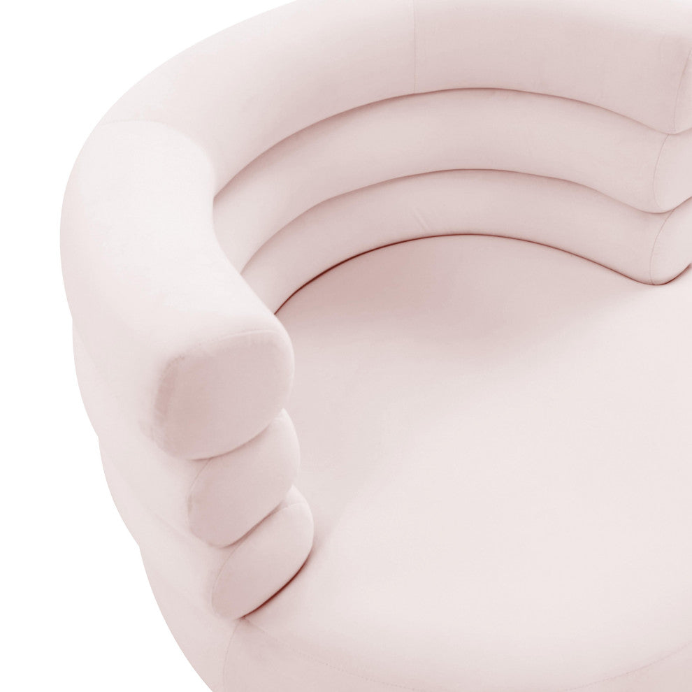 Naomi Blush Velvet Swivel Chair, Blush