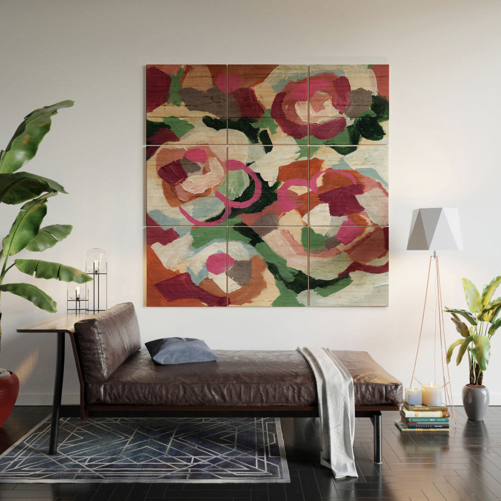 Laura Fedorowicz Poppy Petals Wood Wall Mural