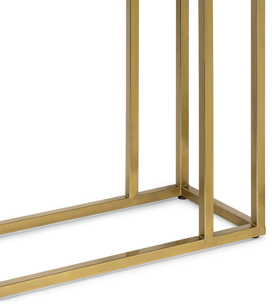 Echelon Sofa Hugger Table, Natural Brass