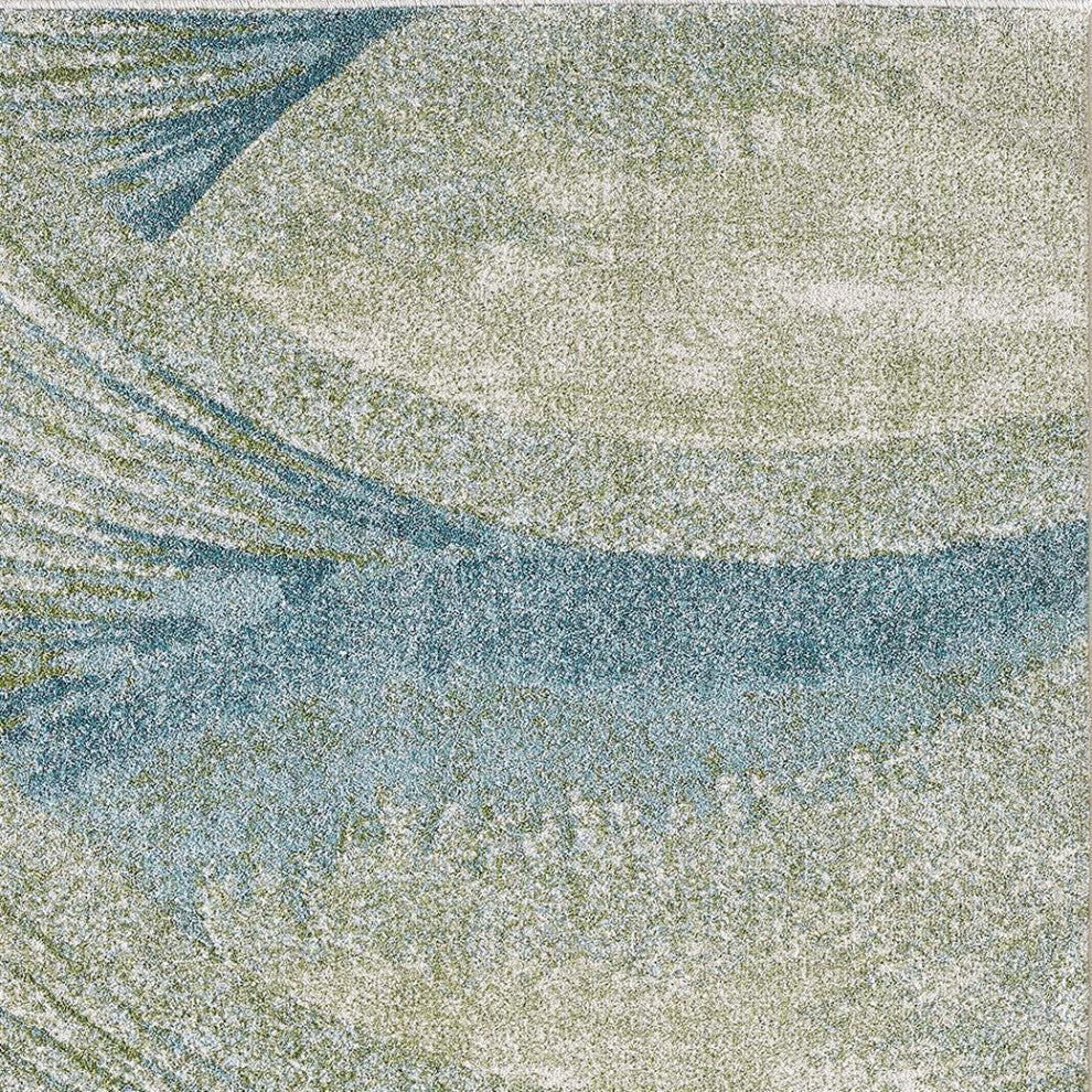 Illusions Breeze Abstract Watercolor Area Rug, Ocean, 3'3 X 4'11