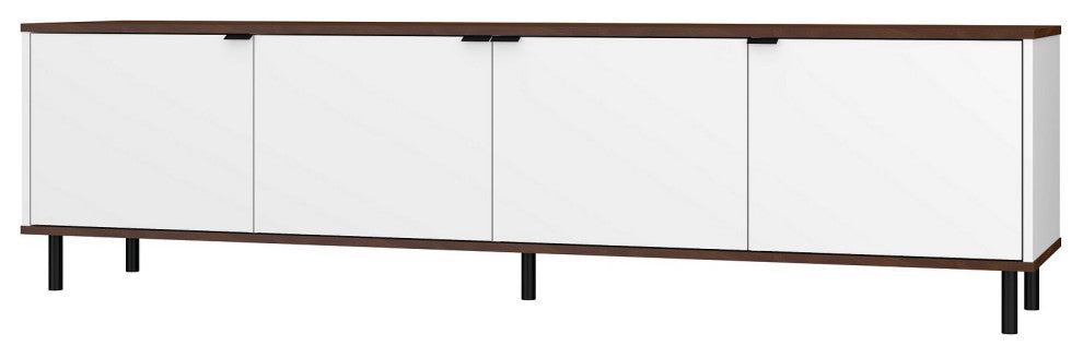 Mosholu 77.04 TV Stand in White and Nut Brown