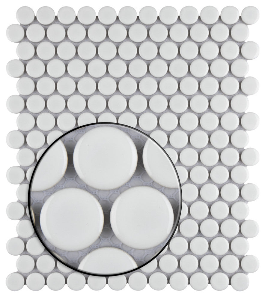 Metro Penny Porcelain Mosaic Floor and Wall Tile, Sample