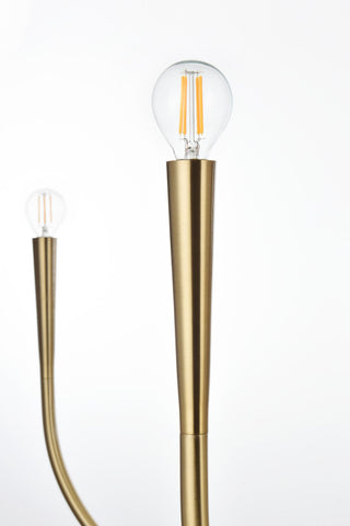 Elegant Lighting LD722D55 Layne 6 Light 55"W Taper Candle Style - Brass