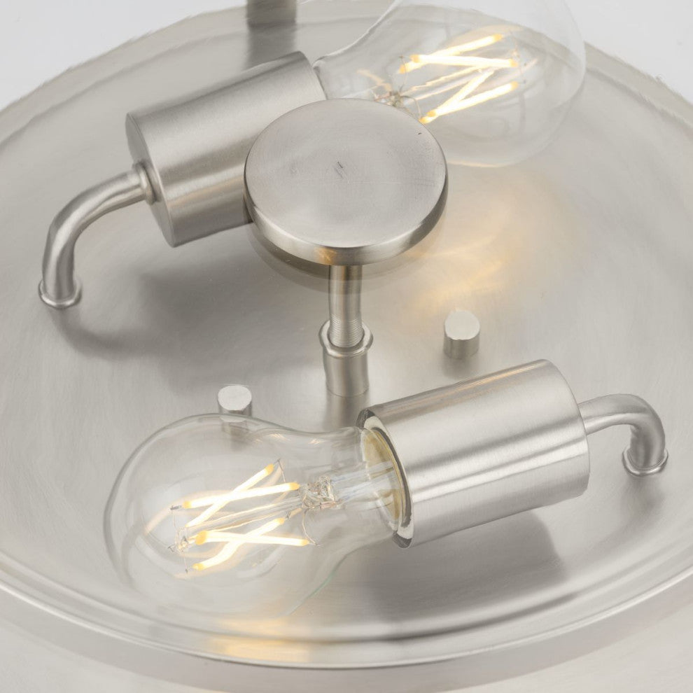 Gilliam Collection 12-5/8" Two-Light Brushed Nickel Flush Mount