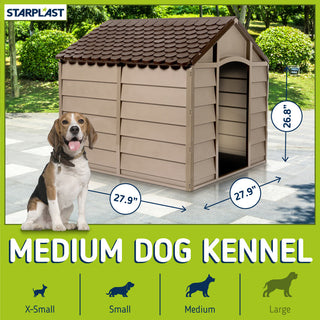 Starplast Small Dog House Kennel,  Mocha/Brown