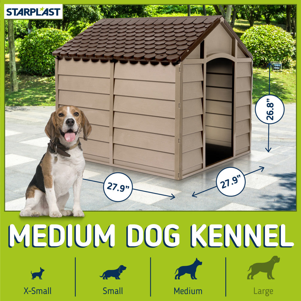 Starplast Small Dog House Kennel,  Mocha/Brown