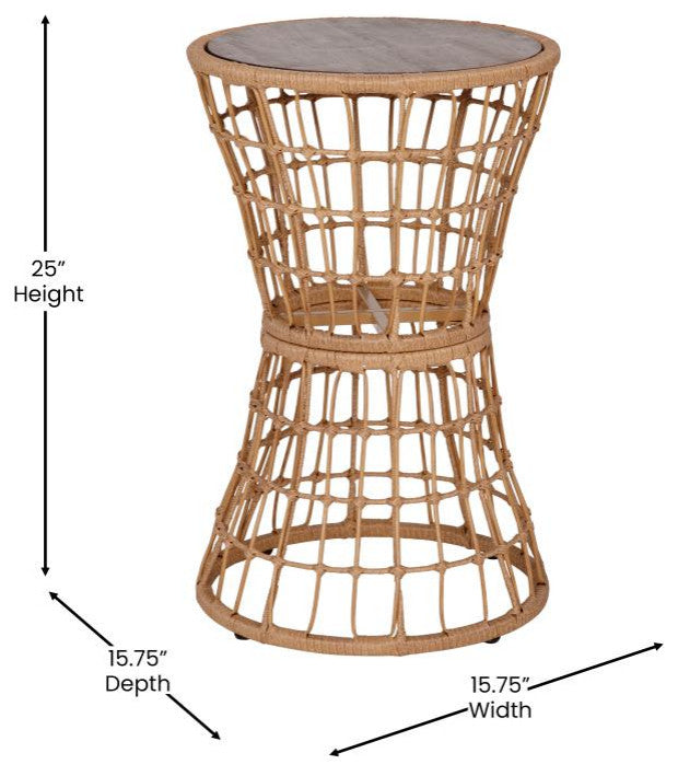 Devon 3-Piece Patio Bistro Set, 2 Chairs w/Seat Cushions, Acacia Wood Top Table,
