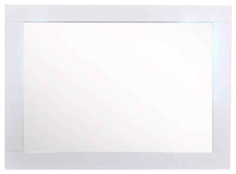 23" Wood Frame Mirror, White