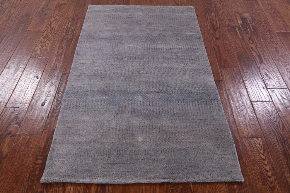 3' 0" X 5' 1" Wool and Silk Savannah Grass Handmade Rug Q11517