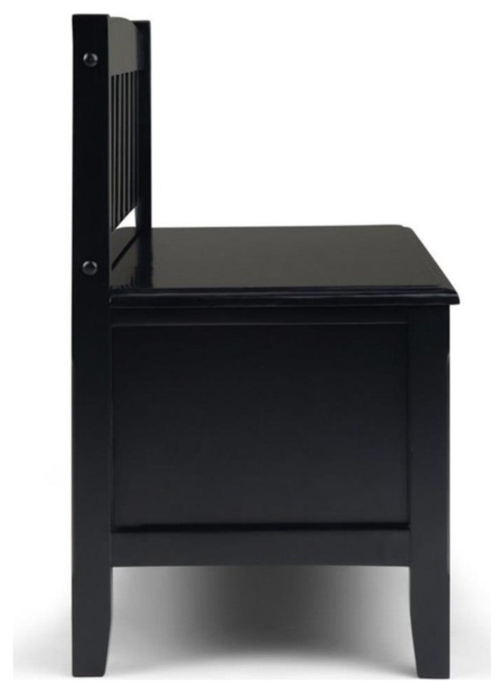 Burlington Solid Wood 42 Inch Wide Entryway Storage Bench With Drawers In Black