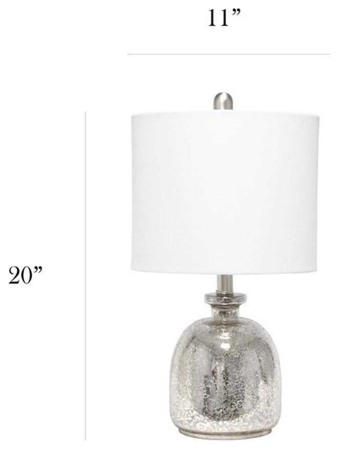 Elegant Designs Textured Glass Table Lamp, Mercury