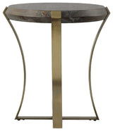 Unite Brass Leg Wood Side Table
