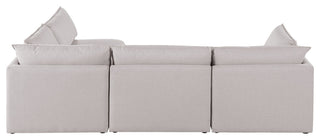 Mackenzie Linen Textured Fabric 4-Piece Modular L-Shaped Sectional, Beige