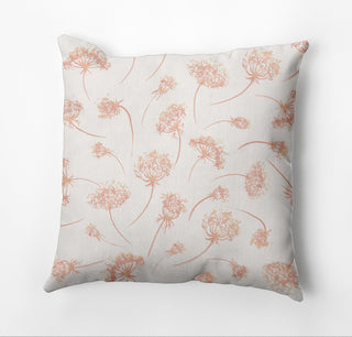 Wishing Flowers Pillow, Orange, 20"x20"