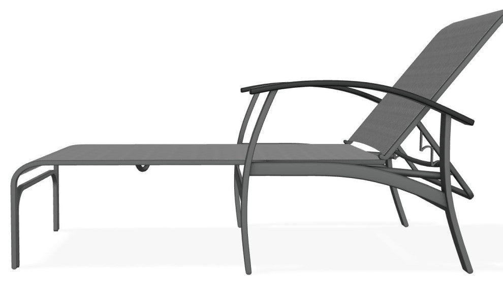 Belle Isle Sling 4-Position Outdoor Chaise Lounge, Titanium/Graphite