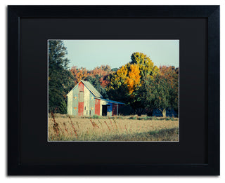 PIPA Fine Art 'Patriotic Barn in Field' Matted Framed Art, 20x16