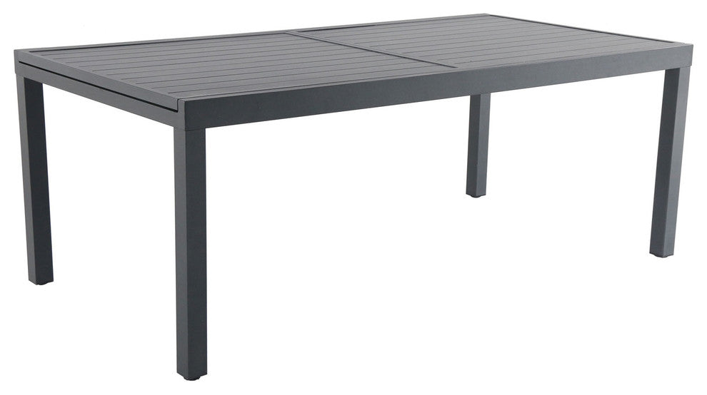 Naples 9-Piece Outdoor Dining Set With Padded Chairs, Gray and 40"x118" Table