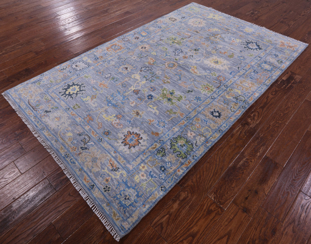 Turkish Oushak Handmade Wool Rug 5' 1" X 8' 6" - Q15351