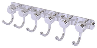 Mercury 6 Position Groovy Accent Tie and Belt Rack, Polished Chrome